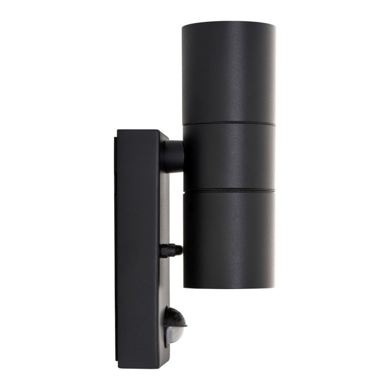 Saxby-121033 - Scope - Matt Black Up & Down Wall Lamp with PIR/Photocell Sensor IP65