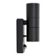 Saxby-121033 - Scope - Matt Black Up & Down Wall Lamp with PIR/Photocell Sensor IP65