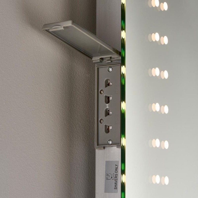 Saxby-13760 - Perle - Bathroom CCT Mirror with Shaver Socket