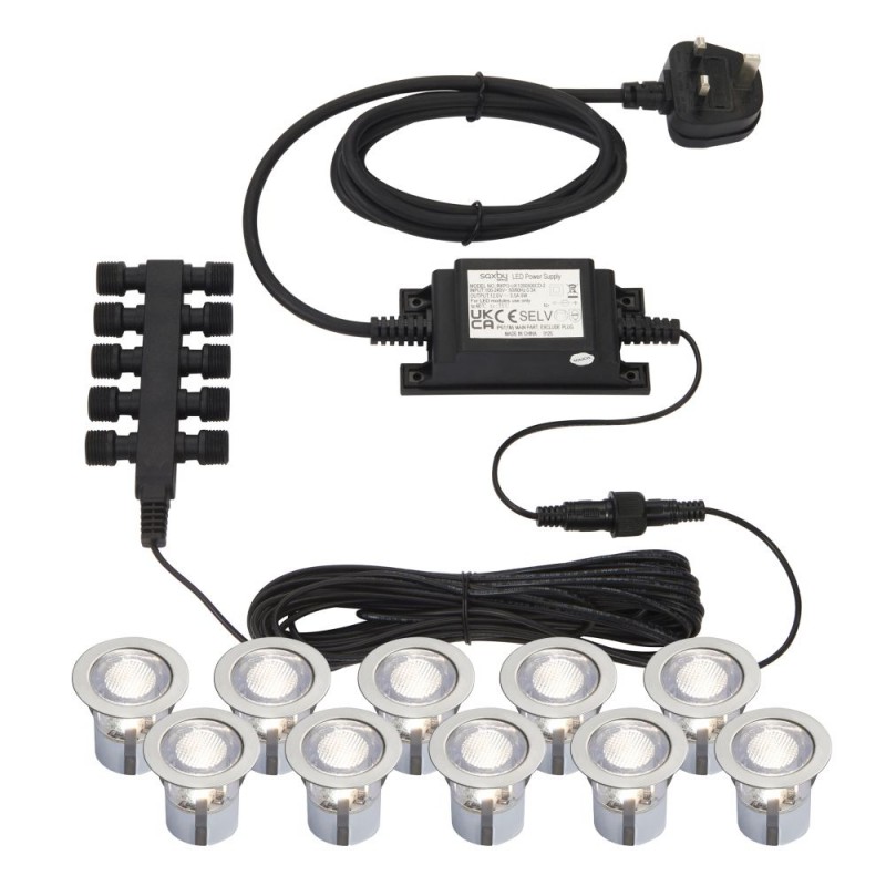Saxby-13889 - Ikon - Set of 10 CCT Decking Lights ∅3.5