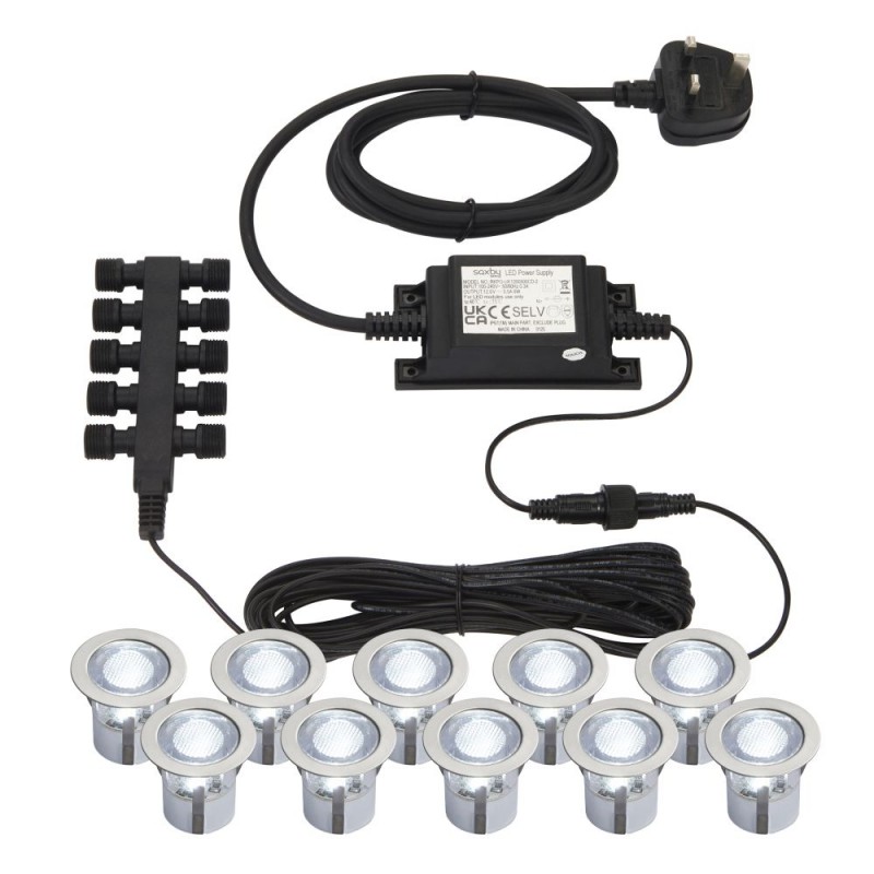 Saxby-13889 - Ikon - Set of 10 CCT Decking Lights ∅3.5
