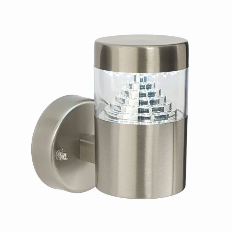 Saxby-13928 - Pyramid - Brushed Stainless Steel LED Wall Lamp