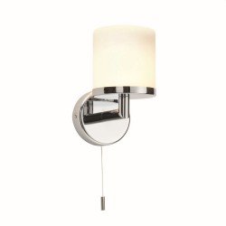 Lipco - Chrome Wall Lamp with White Glass IP44