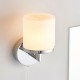 Saxby-39608 - Lipco - Chrome Wall Lamp with White Glass IP44
