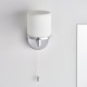 Saxby-39608 - Lipco - Chrome Wall Lamp with White Glass IP44