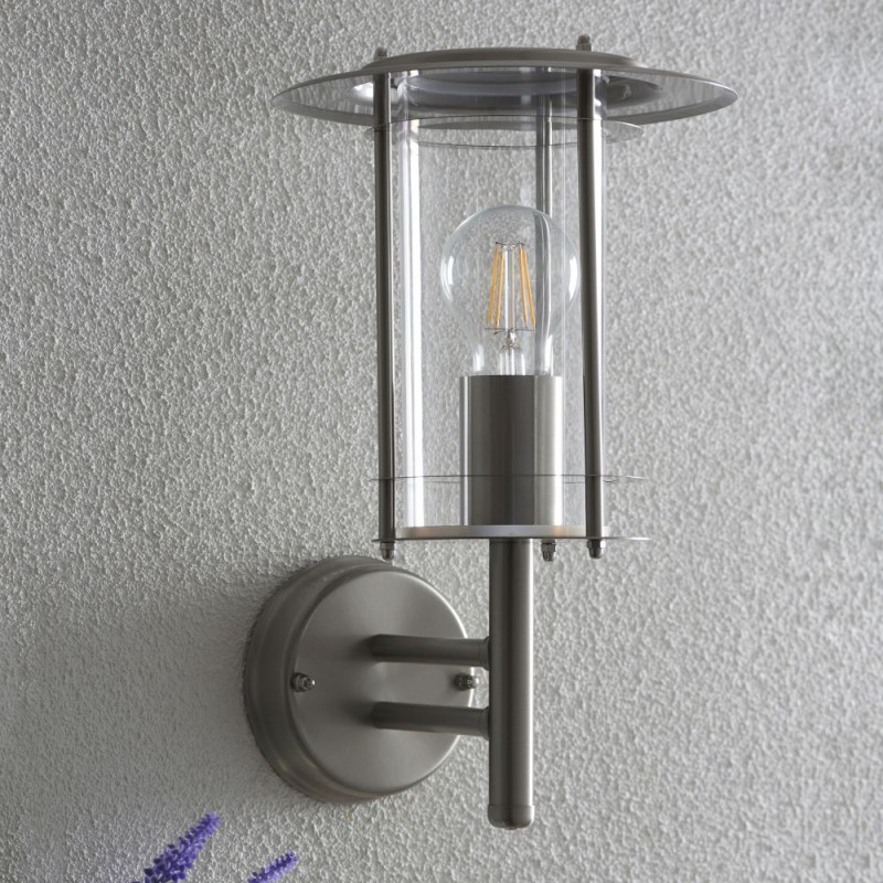 Saxby-4478182 - York - Outdoor Polished Stainless Steel Wall Lamp
