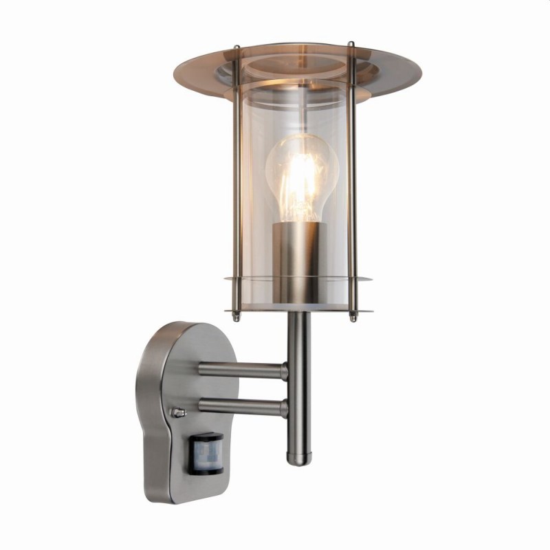 Saxby-4479782 - York - Outdoor PIR Polished Stainless Steel Wall Lamp