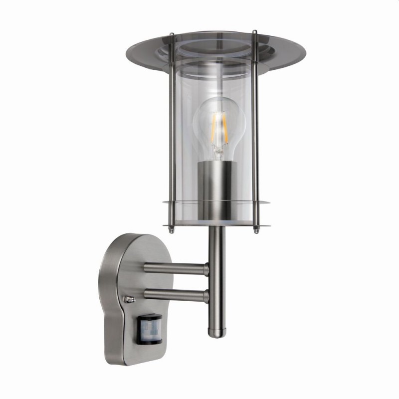 Saxby-4479782 - York - Outdoor PIR Polished Stainless Steel Wall Lamp
