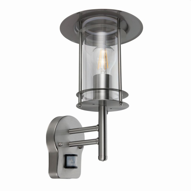Saxby-4479782 - York - Outdoor PIR Polished Stainless Steel Wall Lamp