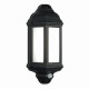 Saxby-54553 - Halbury - LED Black Half Lantern Sensor Wall Lamp