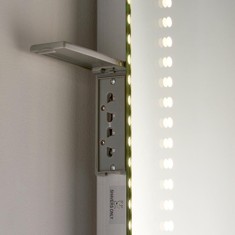 Saxby-60895 - Rift - Bathroom CCT Mirror with Shaver Socket