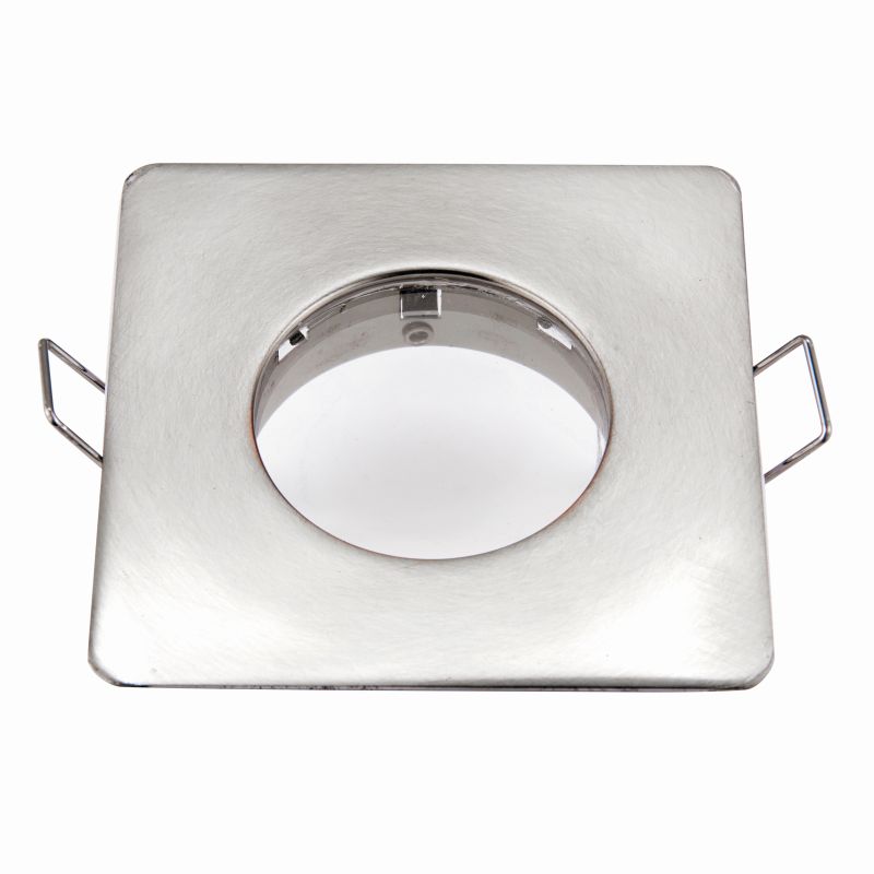 Saxby-80245 - Speculo - Square Brushed Chrome Recessed Downlight IP65