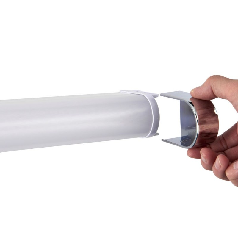 Saxby-91796 - Moda - Chrome LED Wall Lamp with White Diffuser IP44