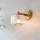 - Stamford - Brushed Aged Brass Wall Lamp with Clear Ribbed Glass Endon-120633 - Stamford - Brushed Aged Brass Wall Lamp with Clear Ribbed Glass