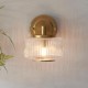 - Stamford - Brushed Aged Brass Wall Lamp with Clear Ribbed Glass Endon-120633 - Stamford - Brushed Aged Brass Wall Lamp with Clear Ribbed Glass