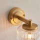 - Stamford - Brushed Aged Brass Wall Lamp with Clear Ribbed Glass Endon-120633 - Stamford - Brushed Aged Brass Wall Lamp with Clear Ribbed Glass