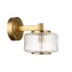- Stamford - Brushed Aged Brass Wall Lamp with Clear Ribbed Glass Endon-120633 - Stamford - Brushed Aged Brass Wall Lamp with Clear Ribbed Glass