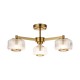 - Stamford - Brushed Aged Brass 3 Light Centre Fitting with Clear Ribbed Glass Endon-120634 - Stamford - Brushed Aged Brass 3 Light Centre Fitting with Clear Ribbed Glass