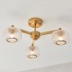 - Stamford - Brushed Aged Brass 3 Light Centre Fitting with Clear Ribbed Glass Endon-120634 - Stamford - Brushed Aged Brass 3 Light Centre Fitting with Clear Ribbed Glass