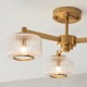 - Stamford - Brushed Aged Brass 3 Light Centre Fitting with Clear Ribbed Glass Endon-120634 - Stamford - Brushed Aged Brass 3 Light Centre Fitting with Clear Ribbed Glass