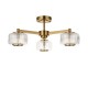 - Stamford - Brushed Aged Brass 3 Light Centre Fitting with Clear Ribbed Glass Endon-120634 - Stamford - Brushed Aged Brass 3 Light Centre Fitting with Clear Ribbed Glass