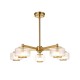 - Stamford - Brushed Aged Brass 5 Light Centre Fitting with Clear Ribbed Glass Endon-120635 - Stamford - Brushed Aged Brass 5 Light Centre Fitting with Clear Ribbed Glass