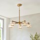 - Stamford - Brushed Aged Brass 5 Light Centre Fitting with Clear Ribbed Glass Endon-120635 - Stamford - Brushed Aged Brass 5 Light Centre Fitting with Clear Ribbed Glass