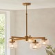 - Stamford - Brushed Aged Brass 5 Light Centre Fitting with Clear Ribbed Glass Endon-120635 - Stamford - Brushed Aged Brass 5 Light Centre Fitting with Clear Ribbed Glass