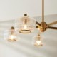 - Stamford - Brushed Aged Brass 5 Light Centre Fitting with Clear Ribbed Glass Endon-120635 - Stamford - Brushed Aged Brass 5 Light Centre Fitting with Clear Ribbed Glass