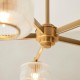 - Stamford - Brushed Aged Brass 5 Light Centre Fitting with Clear Ribbed Glass Endon-120635 - Stamford - Brushed Aged Brass 5 Light Centre Fitting with Clear Ribbed Glass