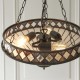 Interiors1900-111870 - Fargo - Satin Black 3 Light Medium Pendant with Tiffany Glass