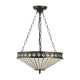 Interiors1900-111870 - Fargo - Satin Black 3 Light Medium Pendant with Tiffany Glass