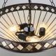 Interiors1900-111871 - Fargo - Satin Black 3 Light Pendant with Tiffany Glass