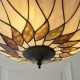 Interiors1900-111872 - Hutchinson - Satin Black 3 Light Pendant with Tiffany Glass