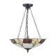 Interiors1900-111879 - Ingram - Satin Black 3 Light Pendant with Tiffany Glass