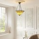 Interiors1900-111881 - Jamelia - Satin Black 3 Light Pendant with Tiffany Glass