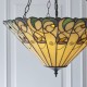 Interiors1900-111881 - Jamelia - Satin Black 3 Light Pendant with Tiffany Glass