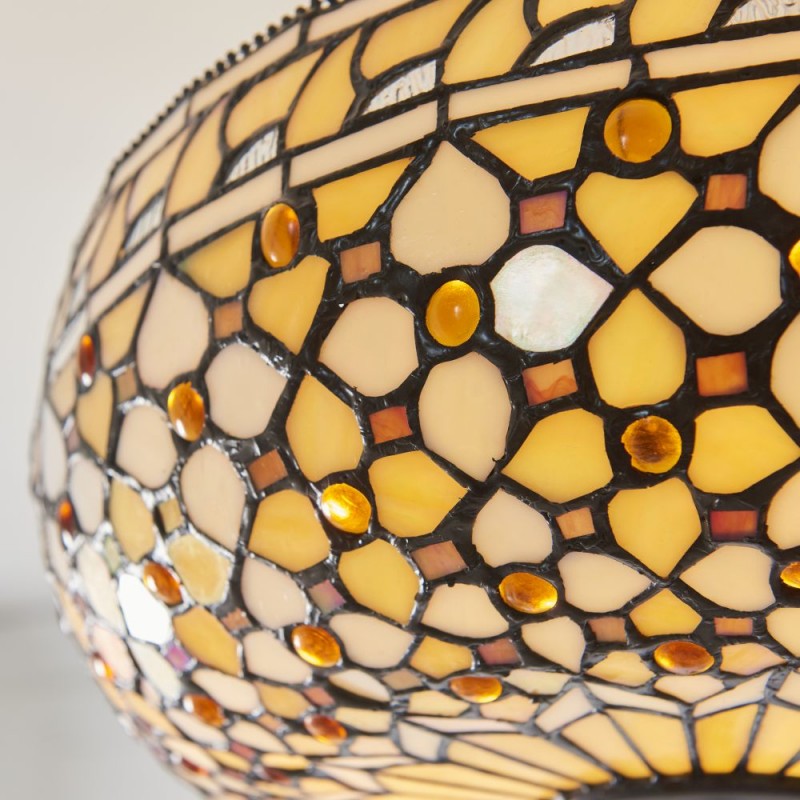 Interiors1900-111882 - Mille Feux - Satin Black 3 Light Pendant with Tiffany Glass