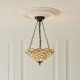 Interiors1900-111884 - Pearl - Satin Black 3 Light Pendant with Tiffany Glass