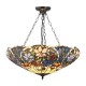 Interiors1900-111887 - Sullivan - Satin Black 3 Light Pendant with Tiffany Glass