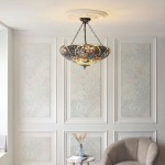 Sullivan - Satin Black 3 Light Pendant with Tiffany Glass