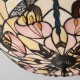 Interiors1900-111892 - Ashton - Satin Black 3 Light Semi Flush with Tiffany Glass