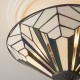 Interiors1900-111895 - Astoria - Satin Black 3 Light Semi Flush with Tiffany Glass
