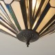 Interiors1900-111895 - Astoria - Satin Black 3 Light Semi Flush with Tiffany Glass