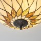 Interiors1900-111906 - Hutchinson - Satin Black 3 Light Semi Flush with Tiffany Glass