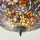 Interiors1900-111915 - Sullivan - Satin Black 3 Light Semi Flush with Tiffany Glass