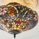 Interiors1900-111915 - Sullivan - Satin Black 3 Light Semi Flush with Tiffany Glass