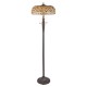 Interiors1900-111921 - Mille Feux - Satin Black 2 Light Floor Lamp with Tiffany Glass