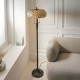 Interiors1900-111921 - Mille Feux - Satin Black 2 Light Floor Lamp with Tiffany Glass
