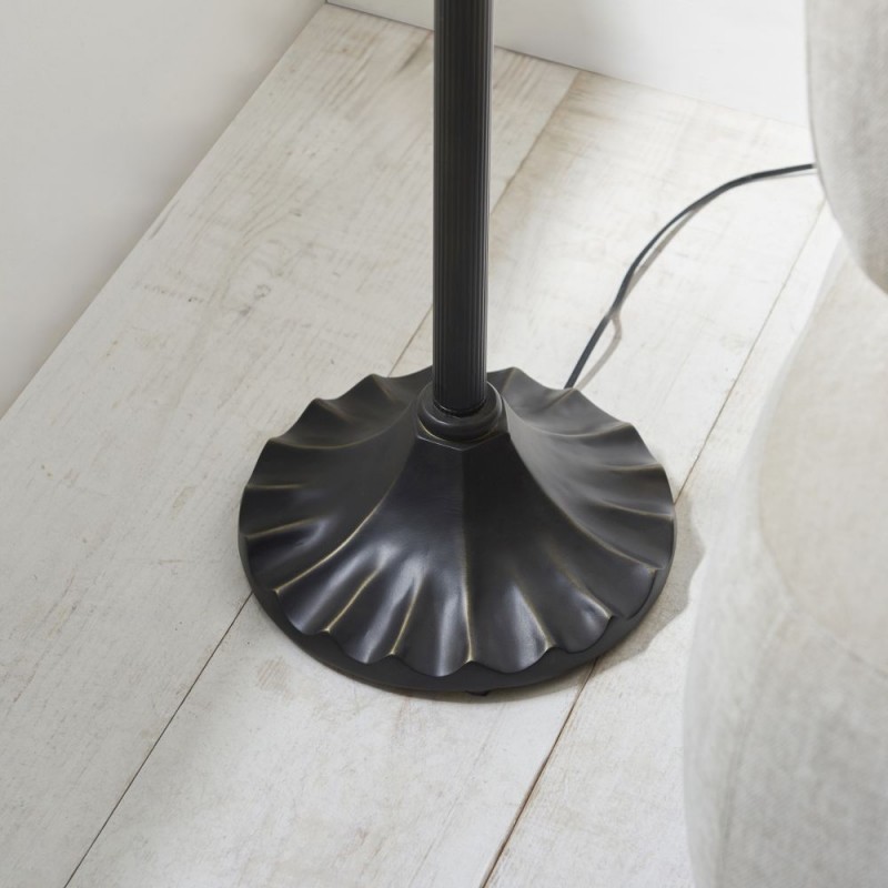 Interiors1900-111921 - Mille Feux - Satin Black 2 Light Floor Lamp with Tiffany Glass